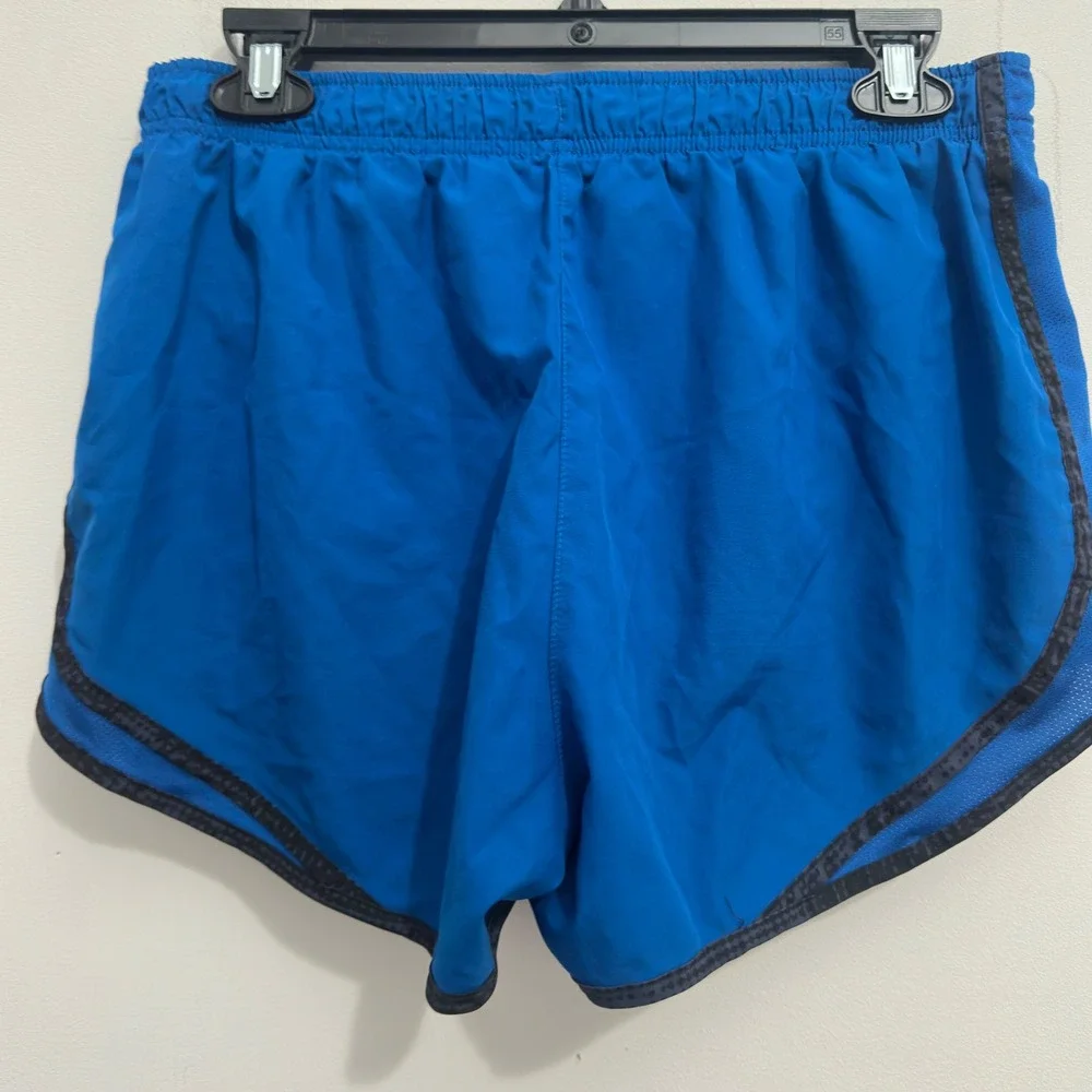 Nike Dri-FIT Tempo Running Shorts Blue Patterned Trim Athletic Women's Size M